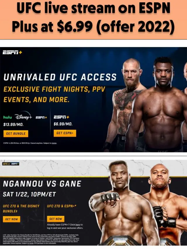 UFC live stream on ESPN Plus at $6.99 (offer 2022)
