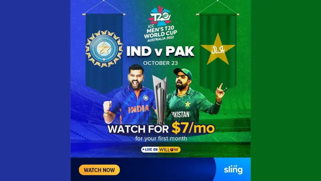 T20 World Cup Ind vs Pak live on Sling