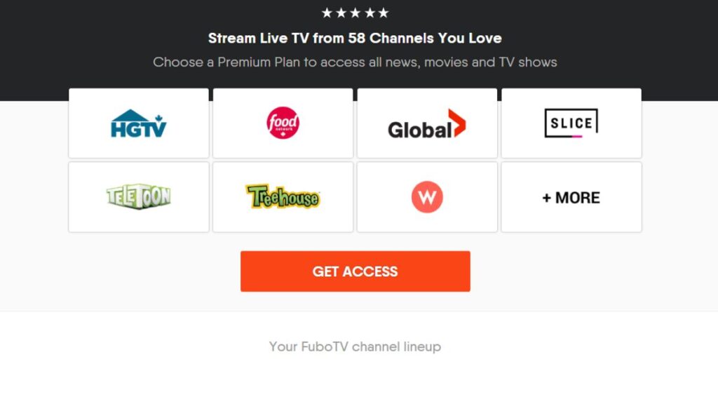 FuboTV Canada Channels 