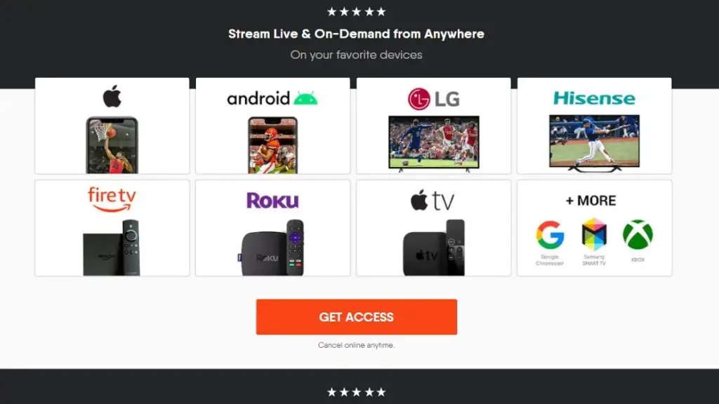 FuboTV Canada Supporting Devices