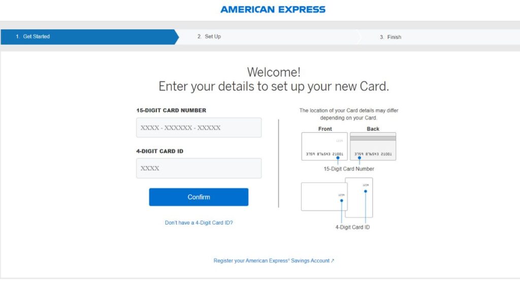 Amex SignUp Steps