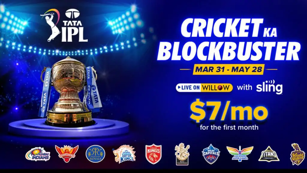 Watch IPL live on Sling Willow TV